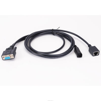 নমনীয় ডি SUB তারের DB9 পিন মহিলা থেকে RJ45 এবং 3 পিন DIN জ্যাক এক্সটেনশন ক্যাবল সুরক্ষিত